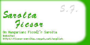 sarolta ficsor business card